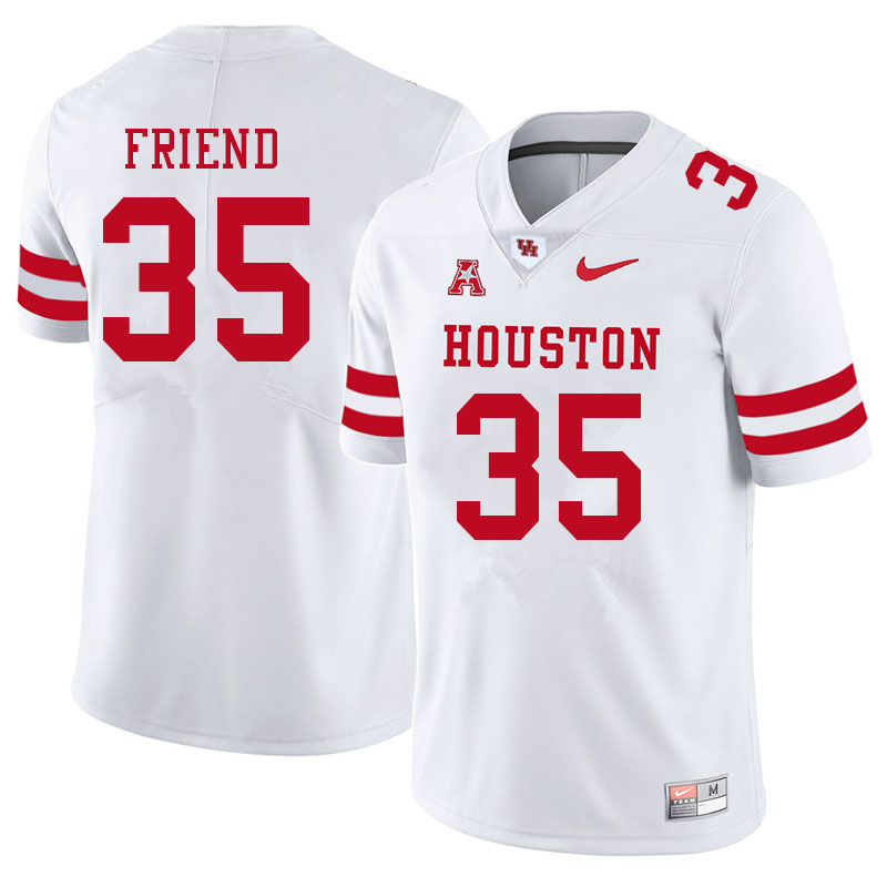 Men #35 Dorian Friend Houston Cougars College Football Jerseys Sale-White